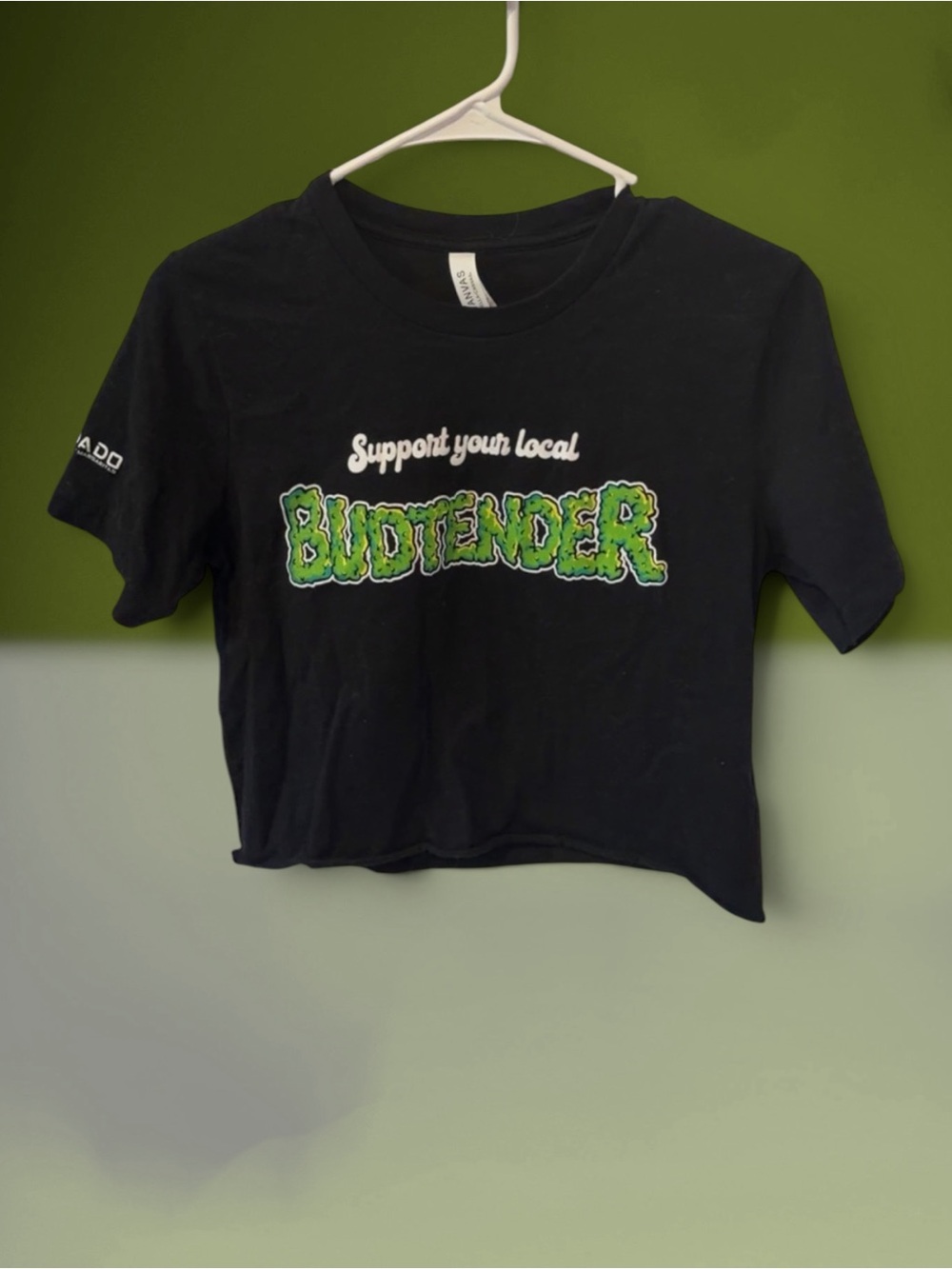 Bella Canvas Black Kids Tee with Green Budtender Graphic